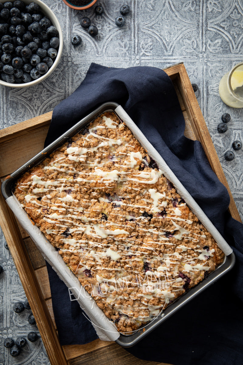 Blueberry Coffee Cake with Lemon Glaze Recipe (exclusive)