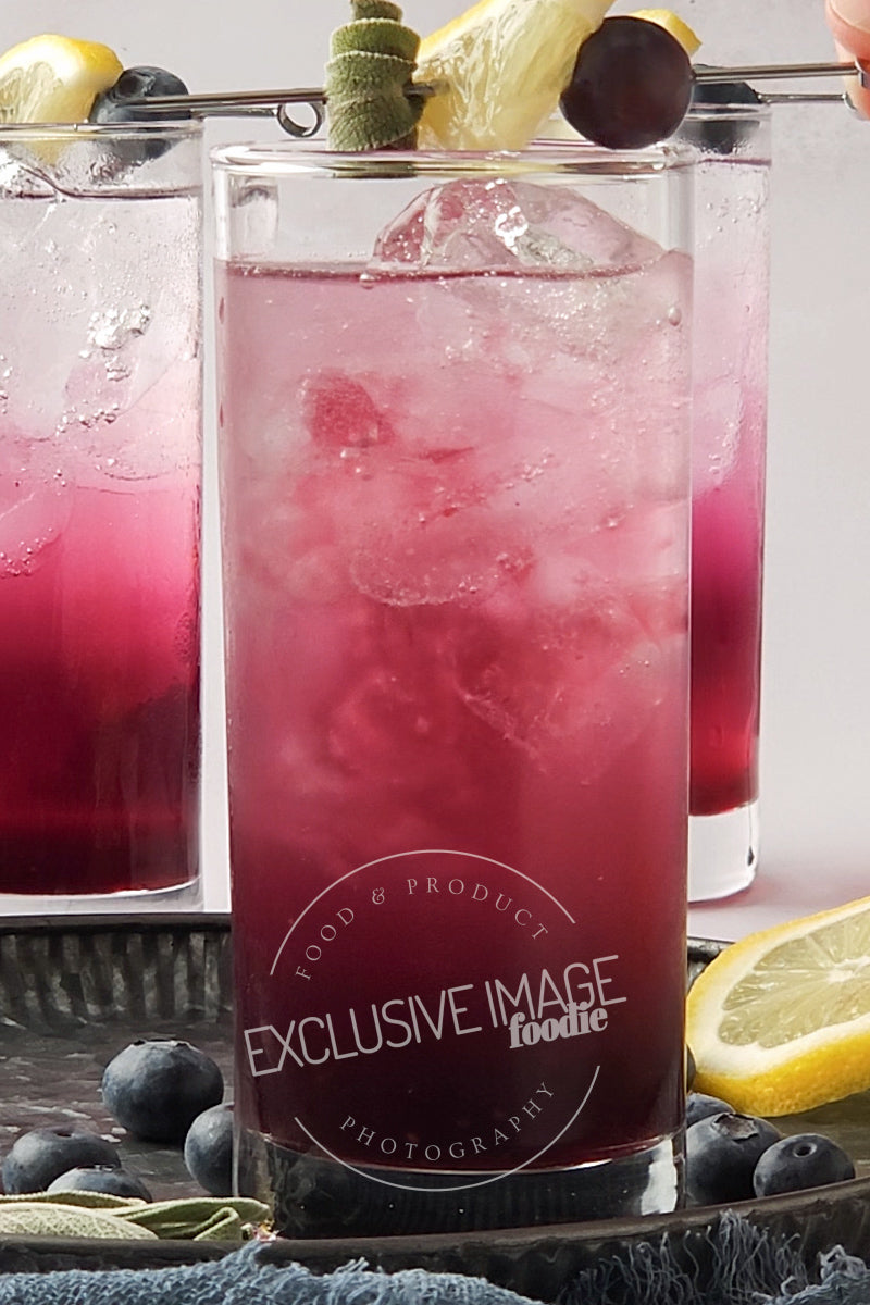 Blueberry Sage Mocktail Recipe - Exclusive Recipe & Food Photography For Bloggers