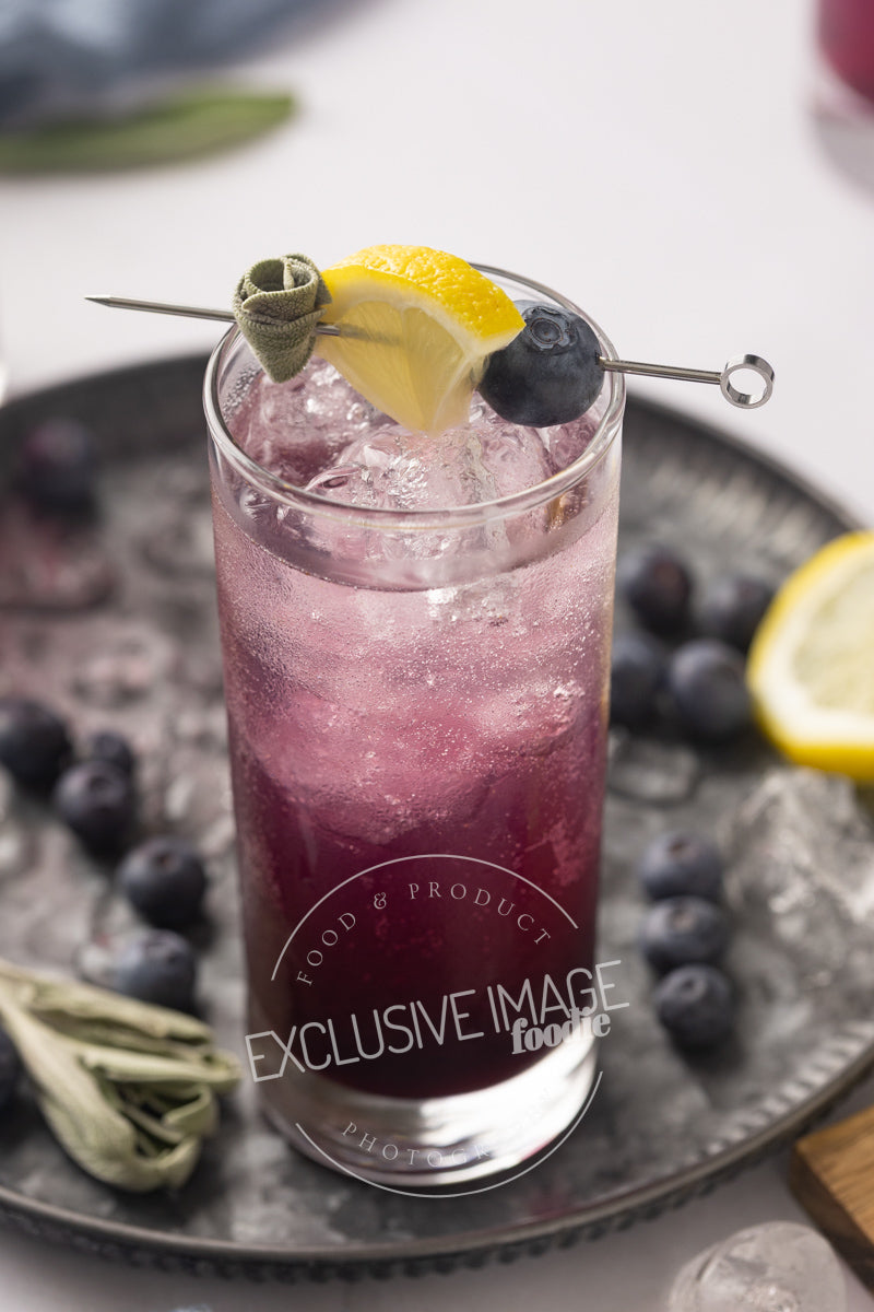 Blueberry Sage Mocktail Recipe - Exclusive Recipe & Food Photography For Bloggers