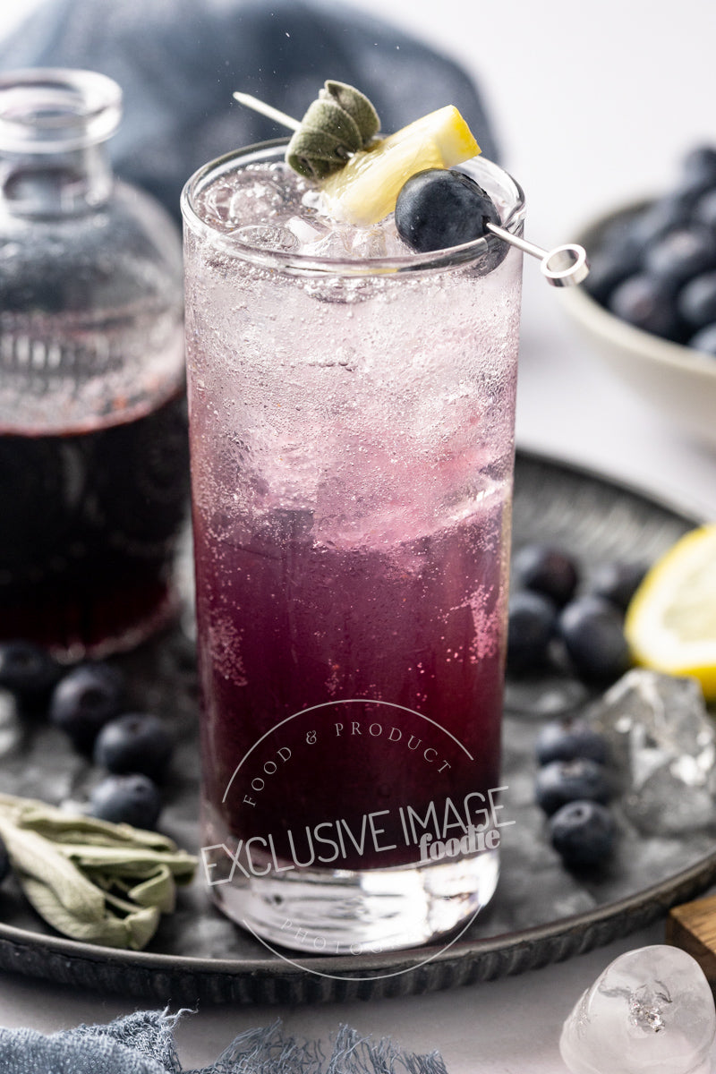 Blueberry Sage Mocktail Recipe - Exclusive Recipe & Food Photography For Bloggers