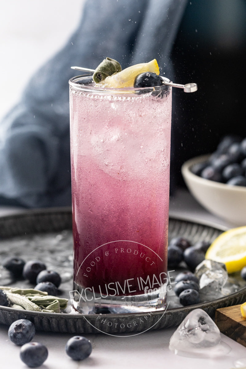 Blueberry Sage Mocktail Recipe - Exclusive Recipe & Food Photography For Bloggers