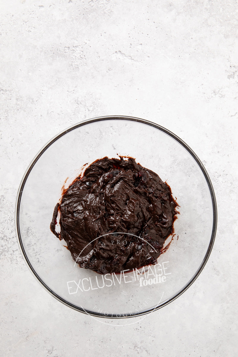 process image of how to make 2 bite cherry brownies