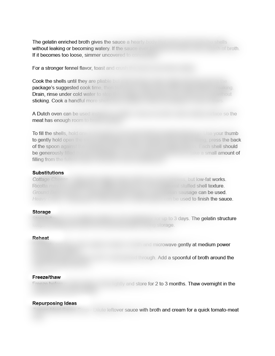 Beef Stuffed Shells with Cottage Cheese Recipe (exclusive)