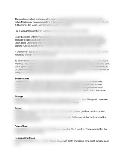 Beef Stuffed Shells with Cottage Cheese Recipe (exclusive)