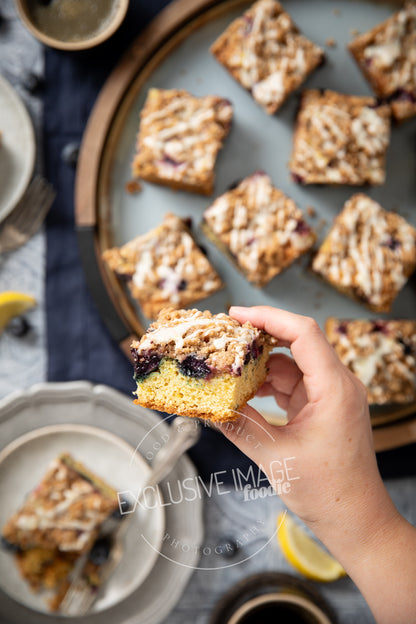 Blueberry Coffee Cake with Lemon Glaze Recipe (exclusive)