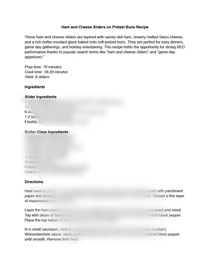 Ham and Cheese Sliders on Pretzel Buns Recipe (exclusive)