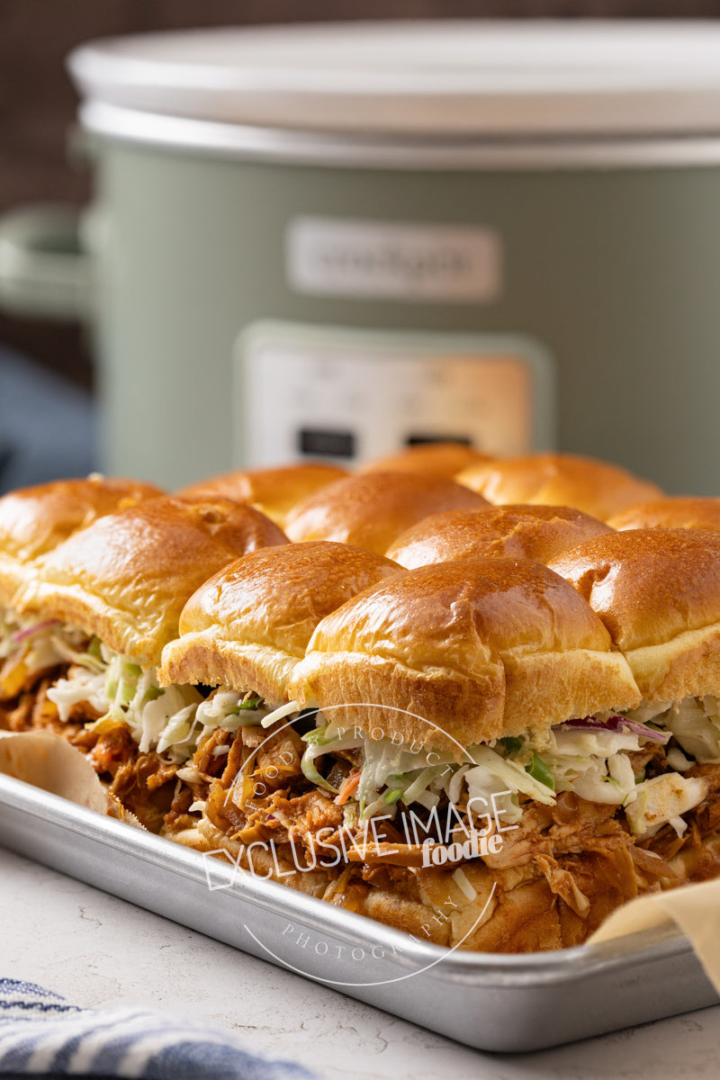 Slow Cooker Sweet & Smoky BBQ Chicken Sliders Recipe (exclusive)