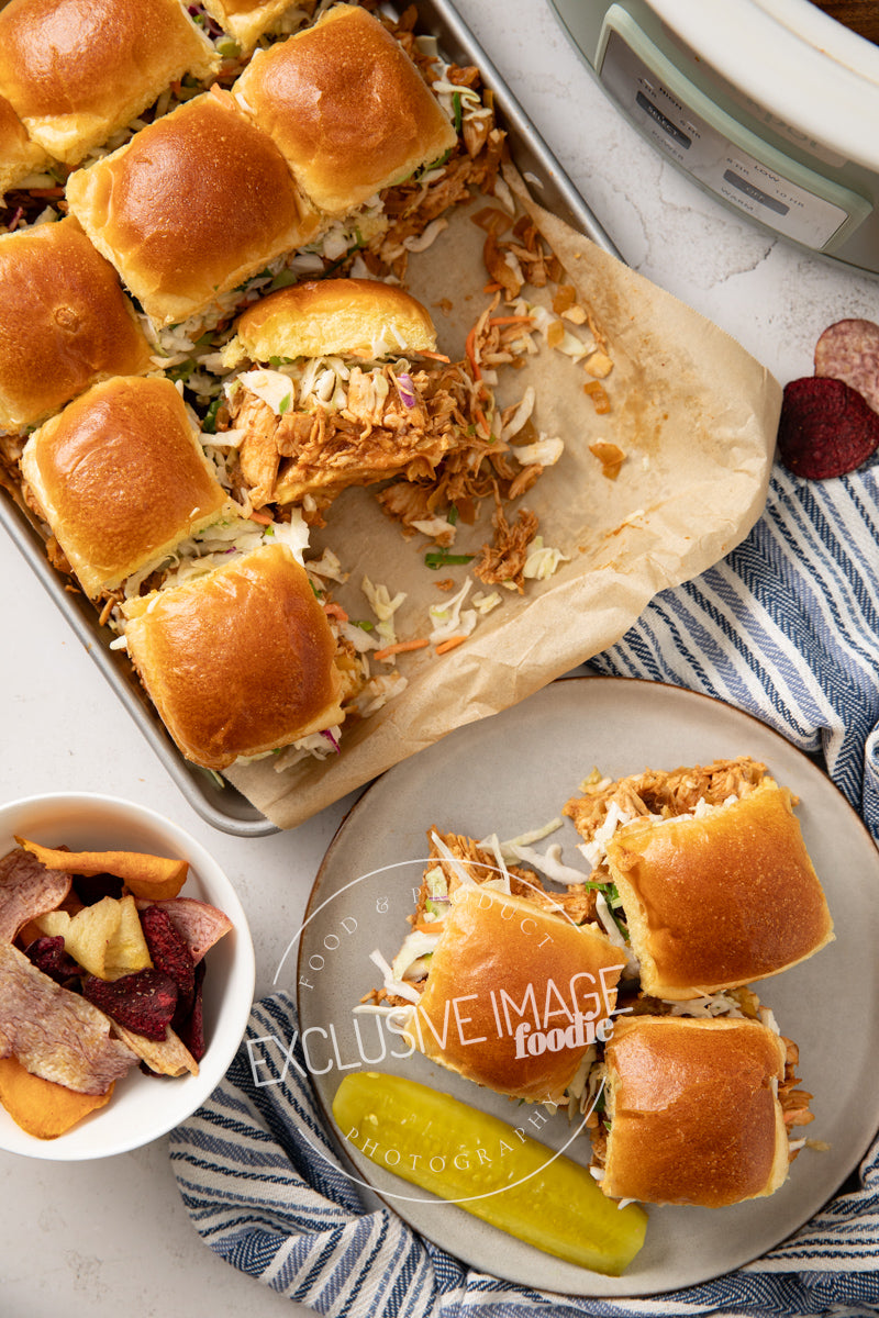 Slow Cooker Sweet & Smoky BBQ Chicken Sliders Recipe (exclusive)