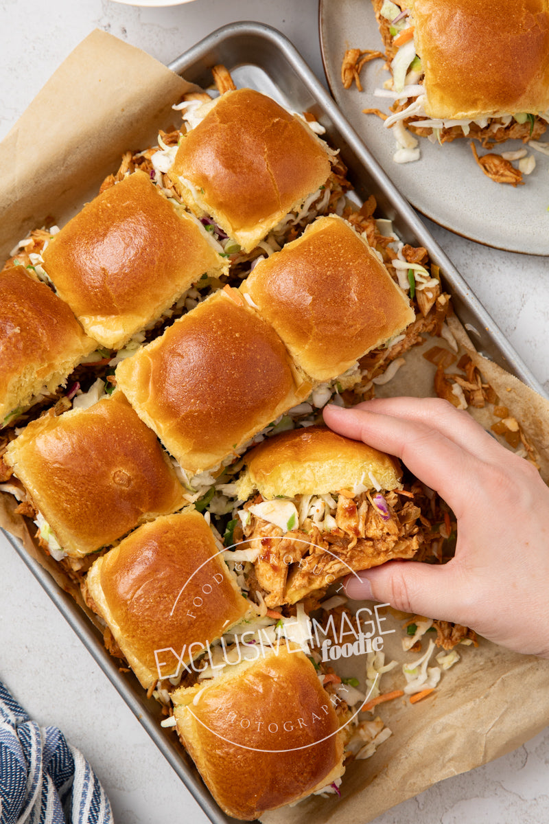 Slow Cooker Sweet & Smoky BBQ Chicken Sliders Recipe (exclusive)
