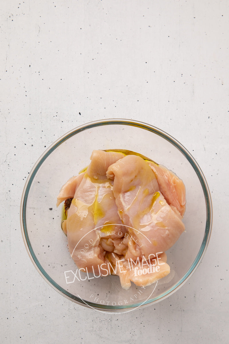 Grilled chicken wrap recipe flat lay process photography food blog