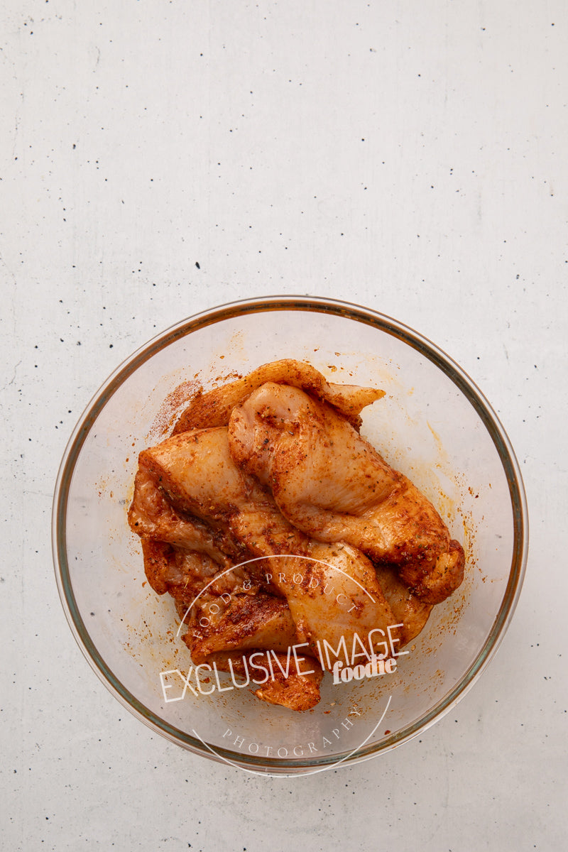 Grilled chicken wrap recipe flat lay process photography food blog