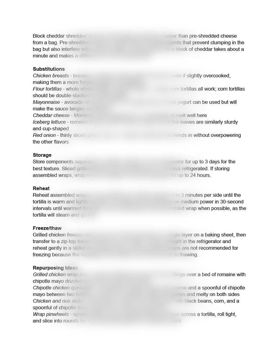 Grilled chicken wrap recipe instructions preview food blogger