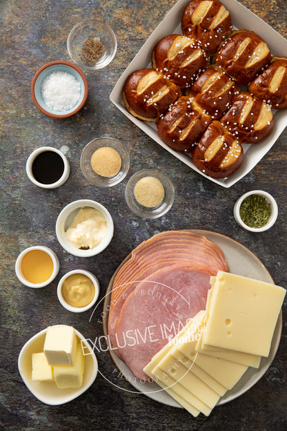 Ham and Cheese Sliders on Pretzel Buns Recipe (exclusive)