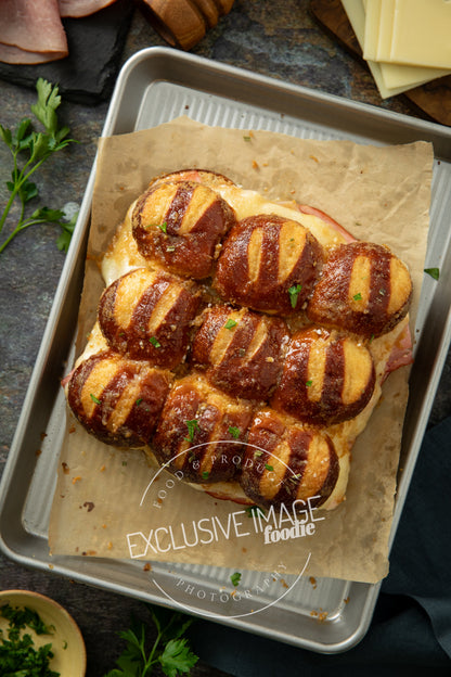 Ham and Cheese Sliders on Pretzel Buns Recipe (exclusive)