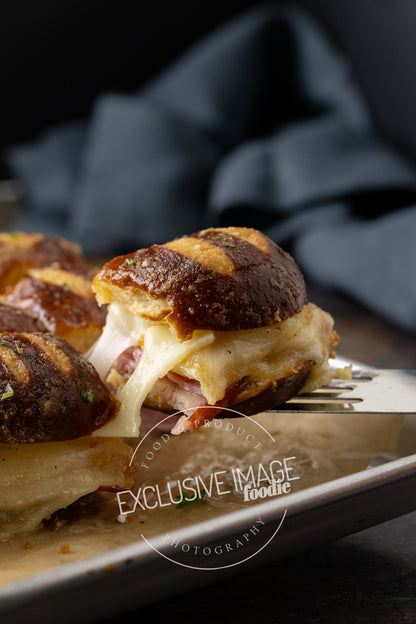 Ham and Cheese Sliders on Pretzel Buns Recipe (exclusive)