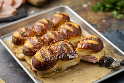 Ham and Cheese Sliders on Pretzel Buns Recipe (exclusive)