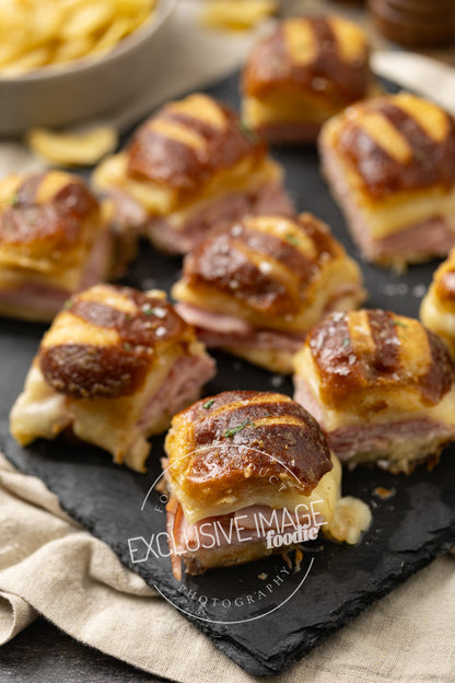 Ham and Cheese Sliders on Pretzel Buns Recipe (exclusive)