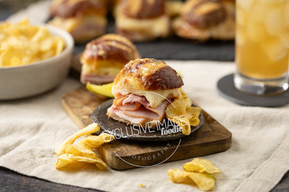 Ham and Cheese Sliders on Pretzel Buns Recipe (exclusive)
