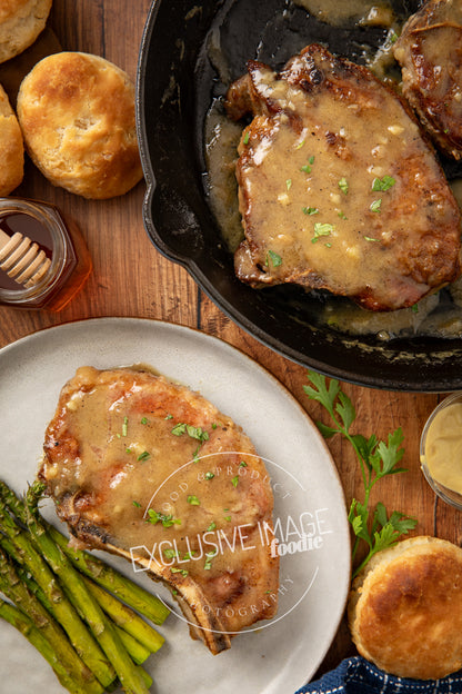 Honey Mustard Pan-Fried Pork Chops Recipe (exclusive)
