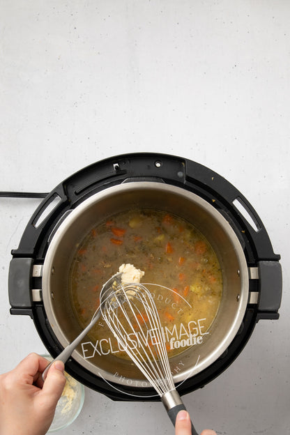 Instant pot chicken pot pie recipe process photography food blog
