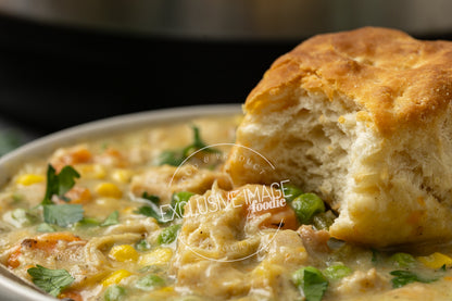Instant pot chicken pot pie hero shot exclusive food photography package
