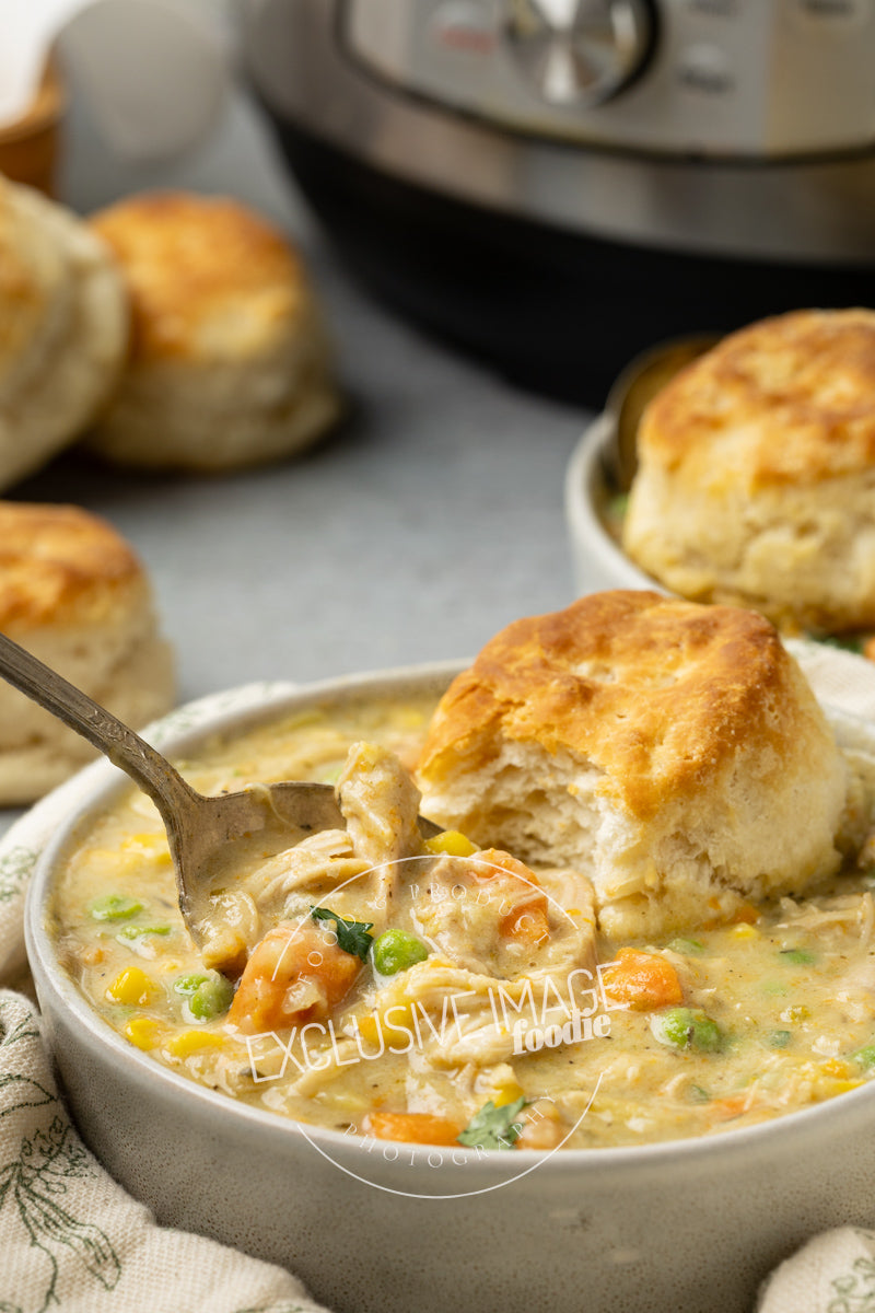 Instant pot chicken pot pie recipe photography exclusive food blogger images
