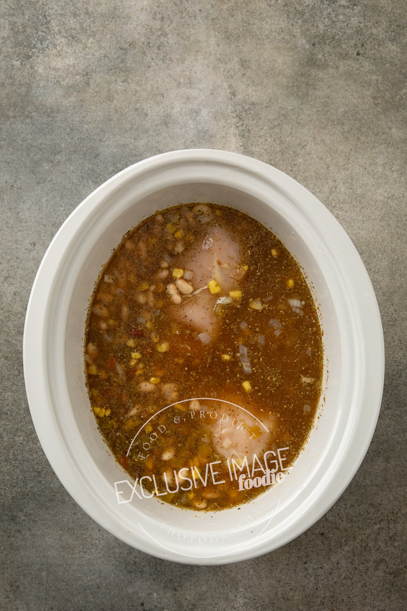 Loaded Queso Crockpot White Chicken Chili Recipe (exclusive)