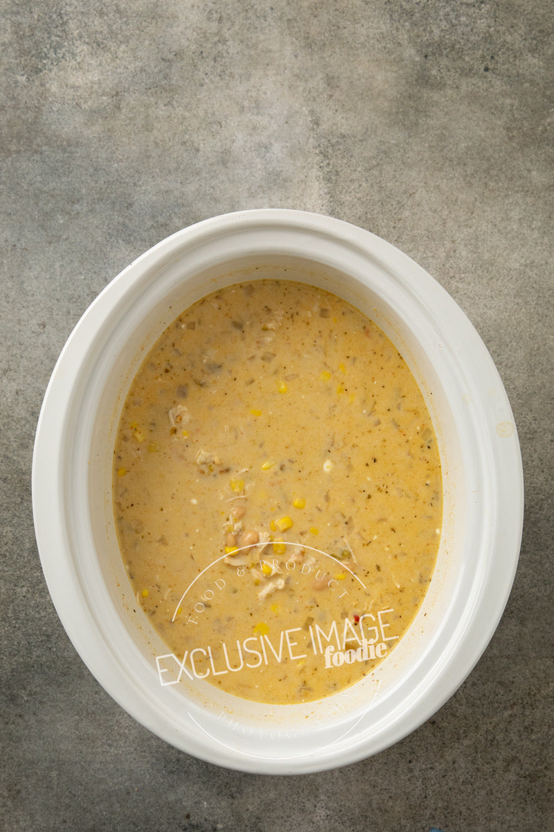 Loaded Queso Crockpot White Chicken Chili Recipe (exclusive)