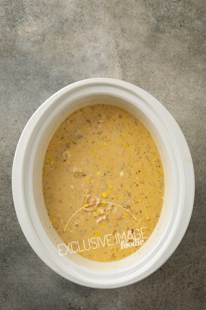 Loaded Queso Crockpot White Chicken Chili Recipe (exclusive)