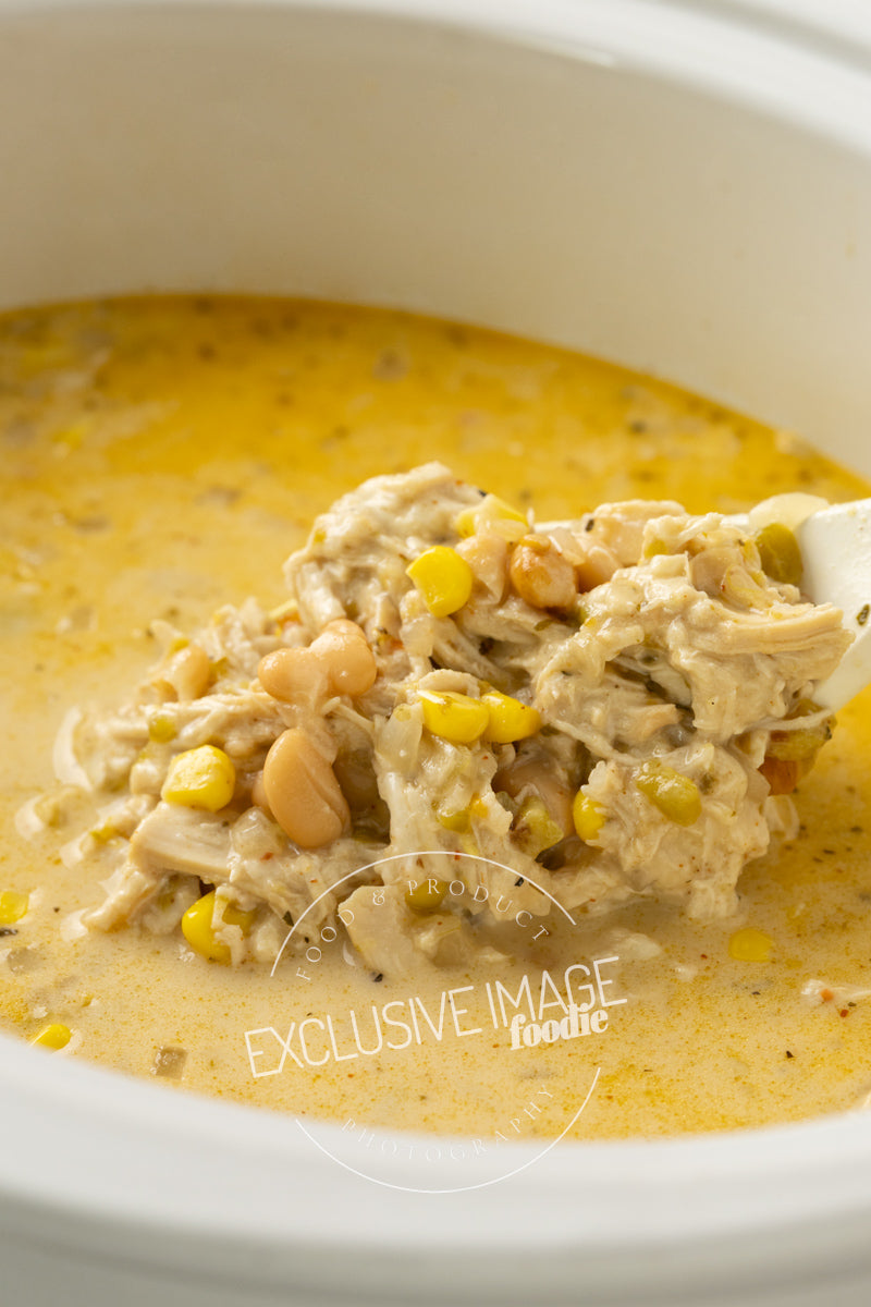 Loaded Queso Crockpot White Chicken Chili Recipe (exclusive)