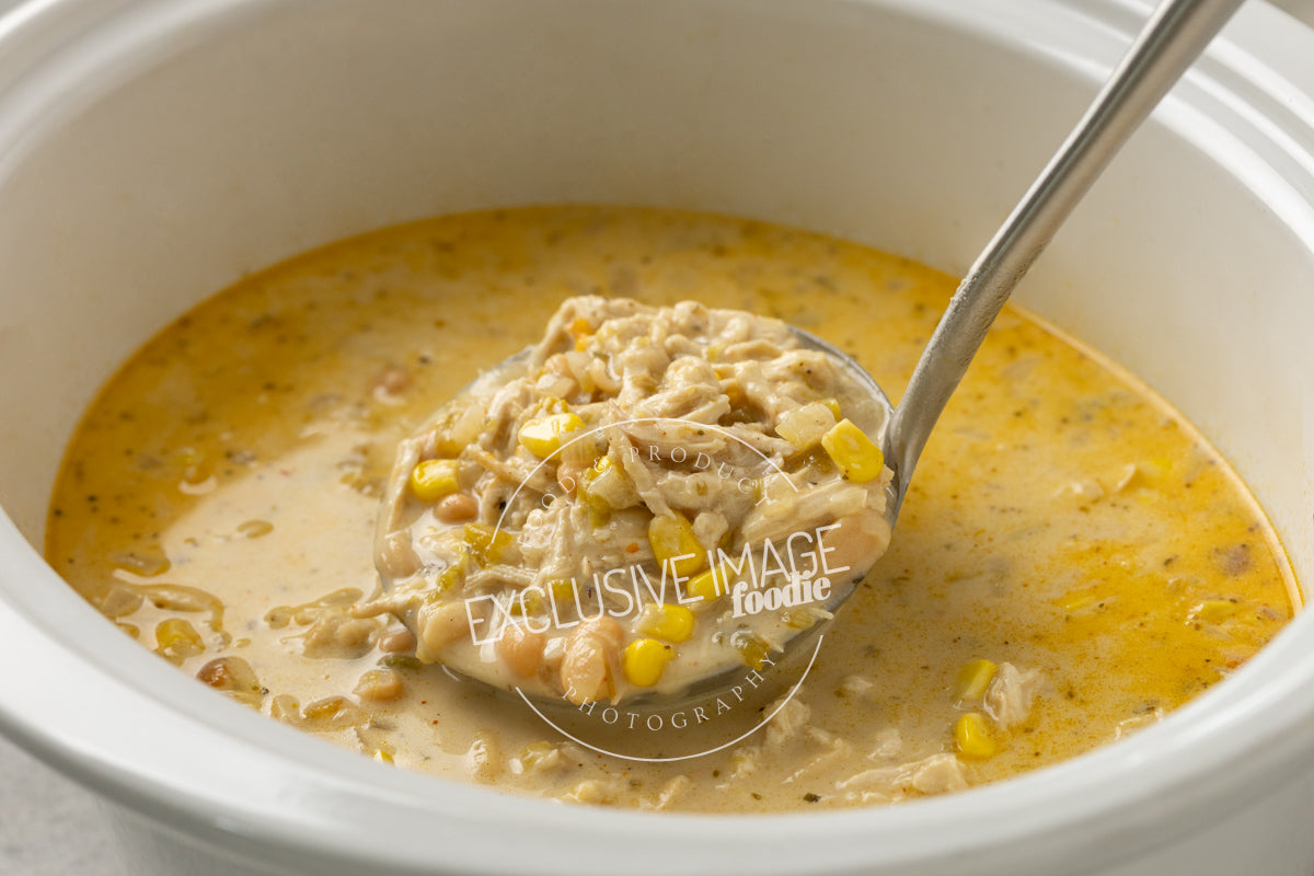 Loaded Queso Crockpot White Chicken Chili Recipe (exclusive)