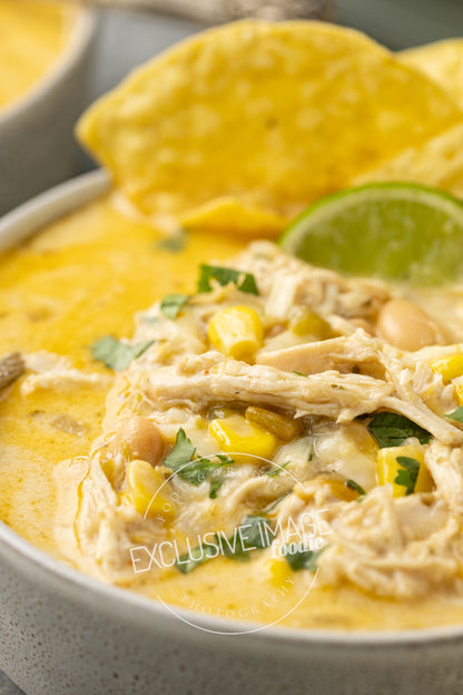 Loaded Queso Crockpot White Chicken Chili Recipe (exclusive)