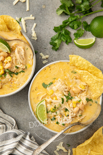 Loaded Queso Crockpot White Chicken Chili Recipe (exclusive)