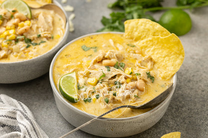 Loaded Queso Crockpot White Chicken Chili Recipe (exclusive)