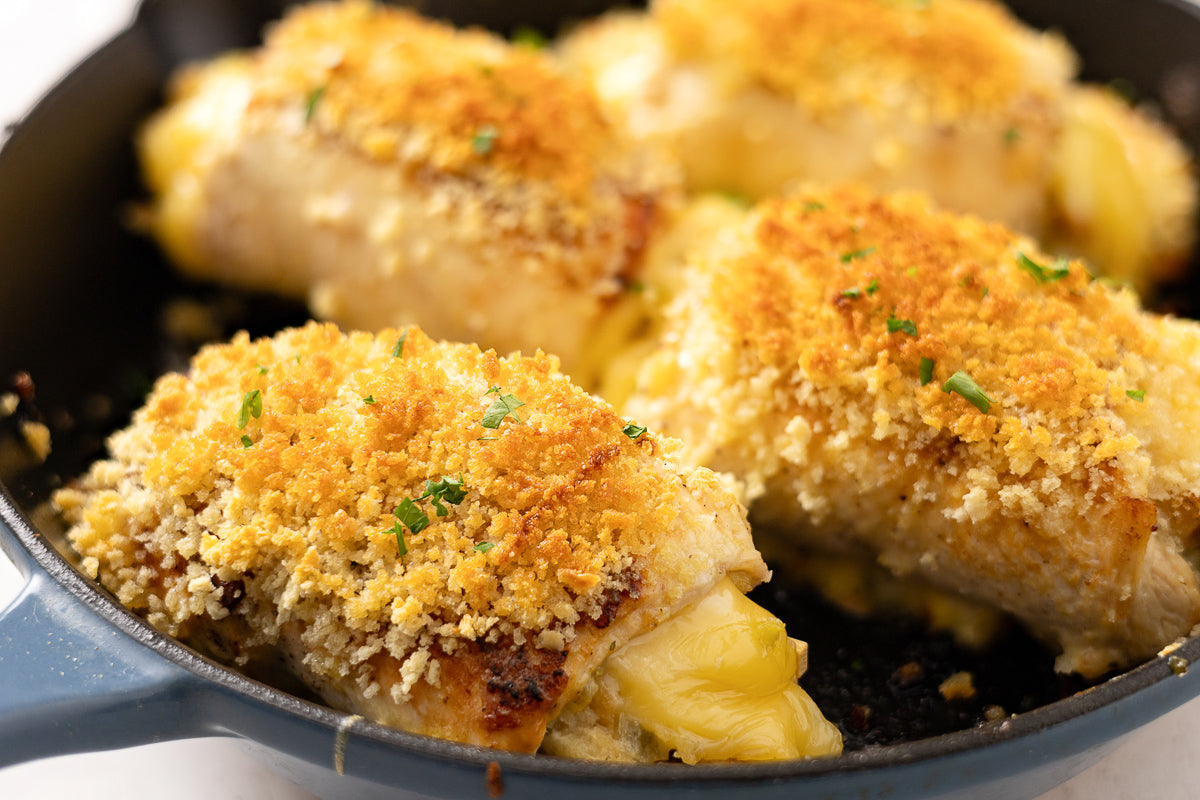 Crispy Cheesy One-Pan Stuffing Stuffed Chicken Breast Recipe With Optional Gravy (exclusive)