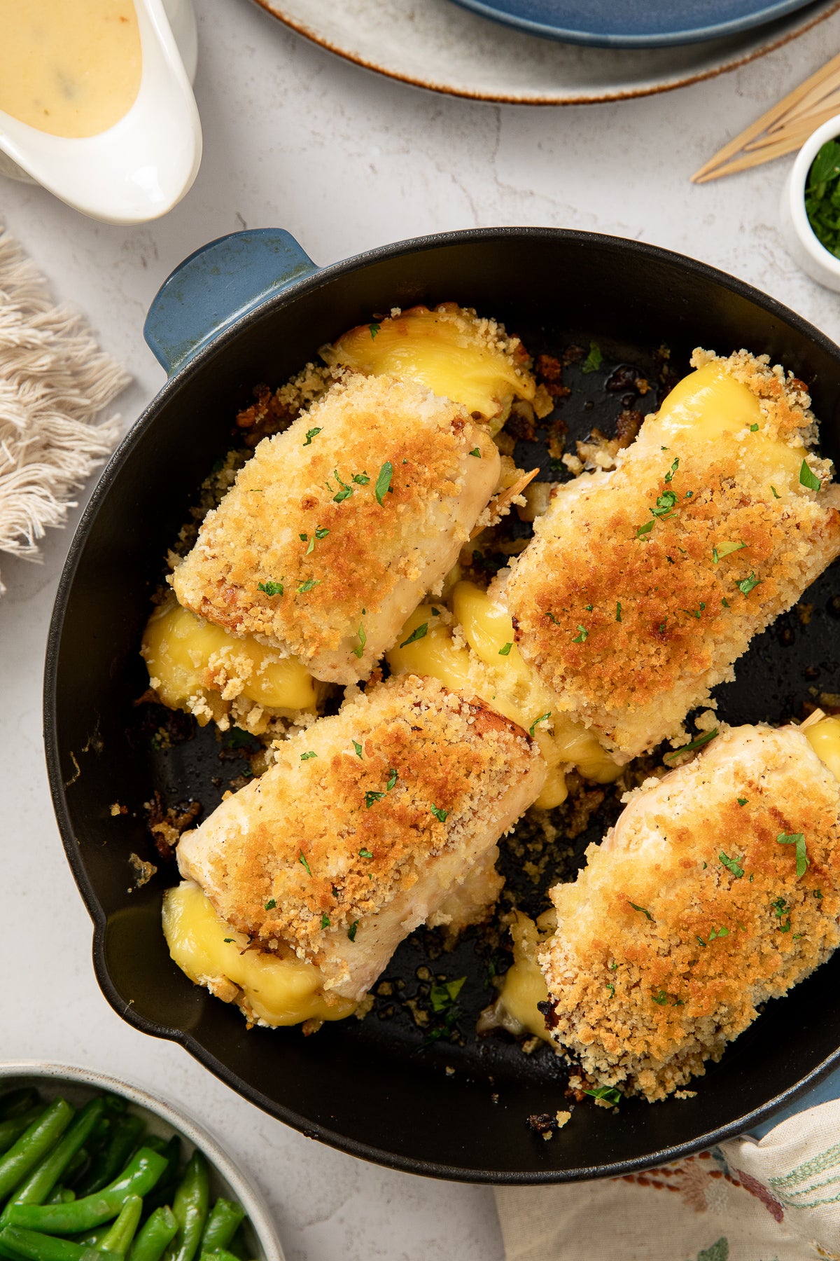 Crispy Cheesy One-Pan Stuffing Stuffed Chicken Breast Recipe With Optional Gravy (exclusive)