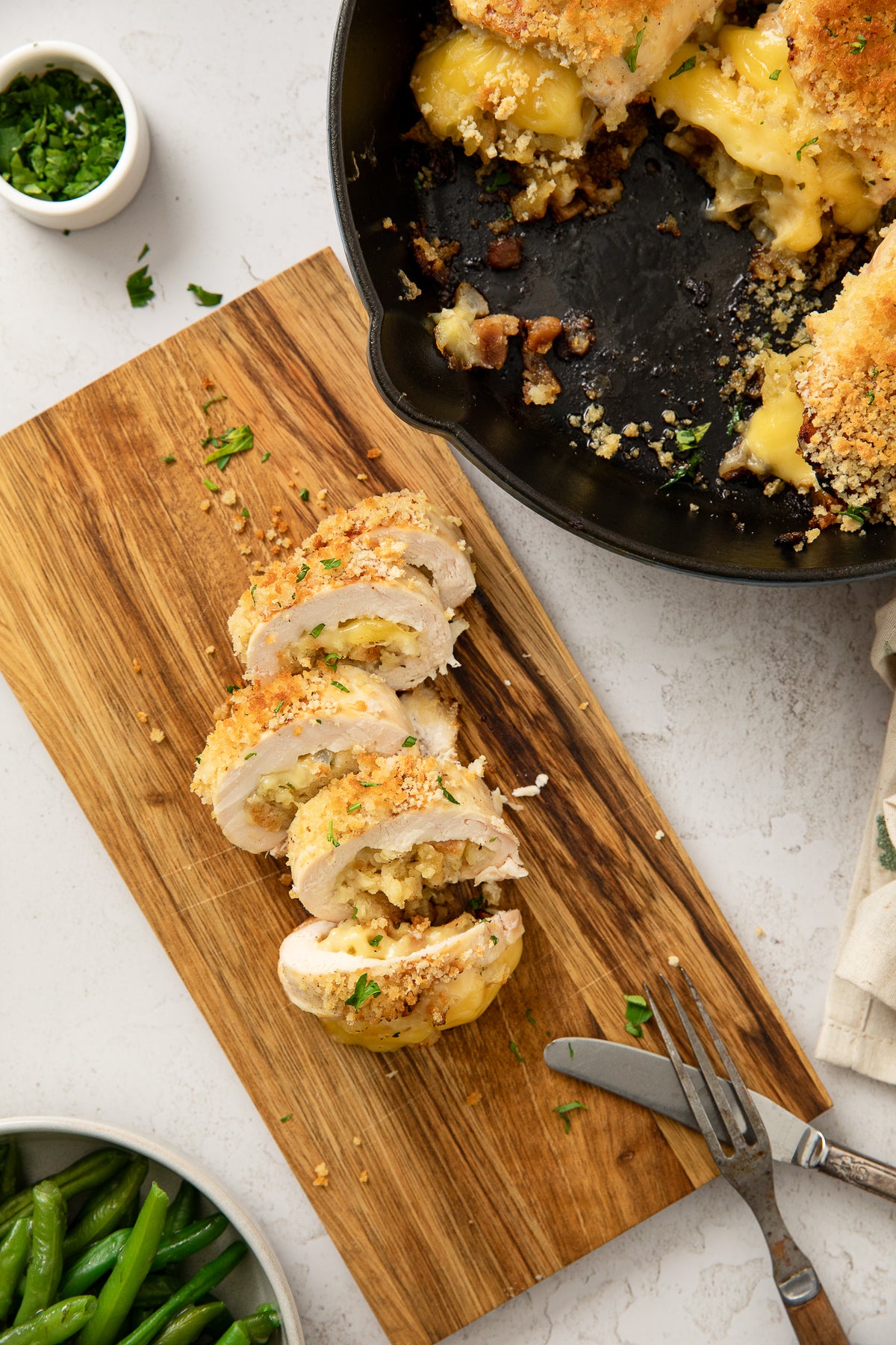 Crispy Cheesy One-Pan Stuffing Stuffed Chicken Breast Recipe With Optional Gravy (exclusive)