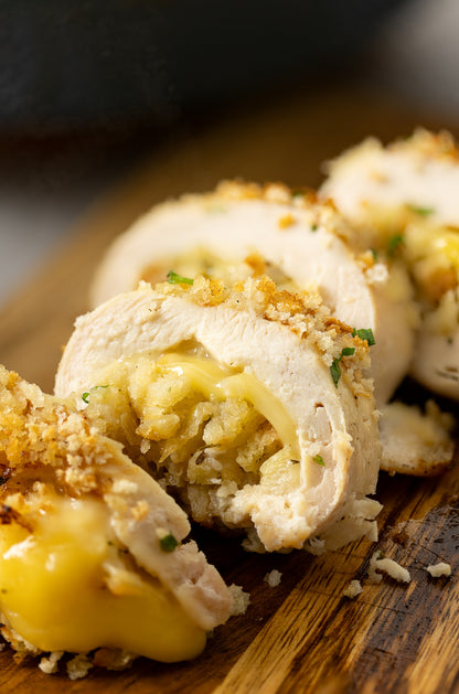 Crispy Cheesy One-Pan Stuffing Stuffed Chicken Breast Recipe With Optional Gravy (exclusive)