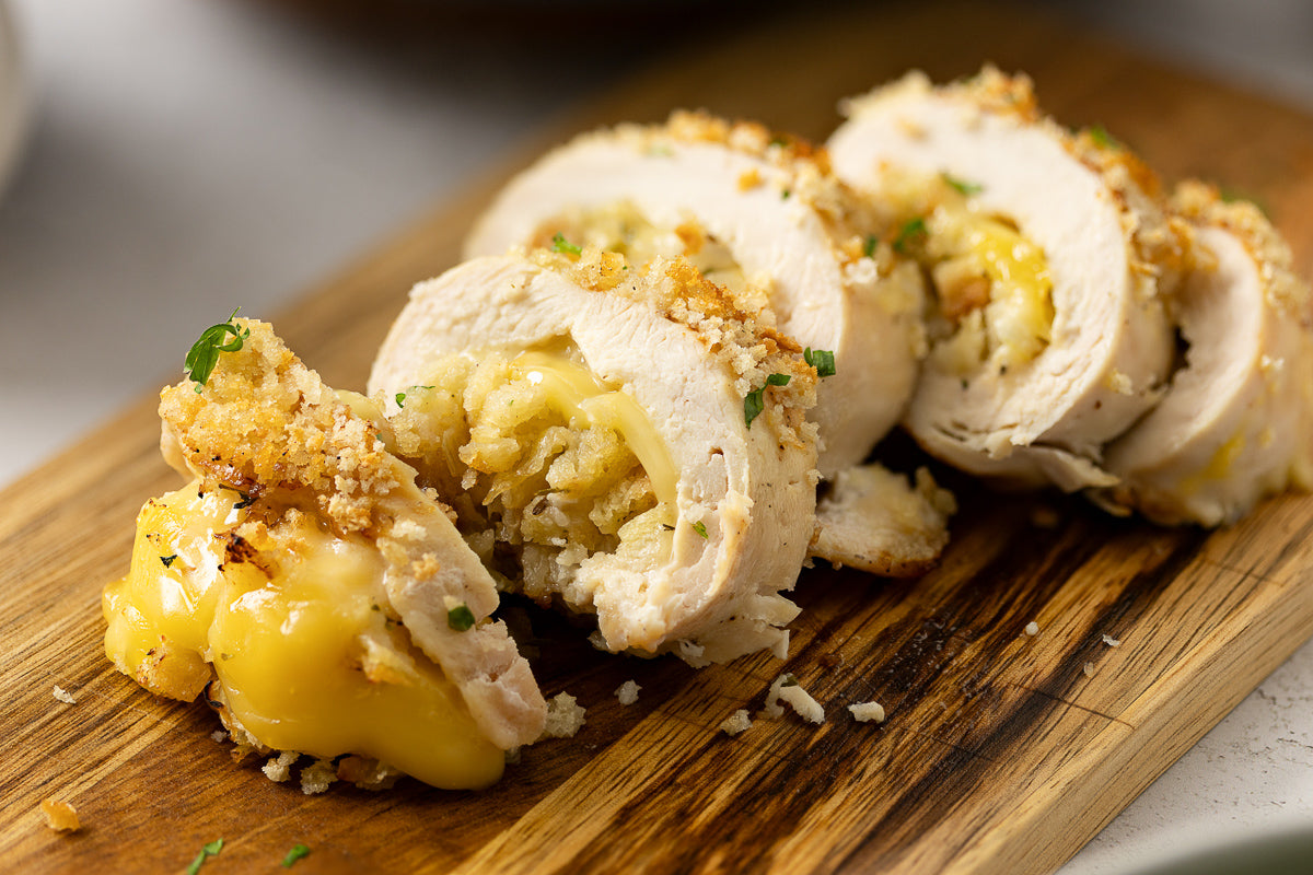 Crispy Cheesy One-Pan Stuffing Stuffed Chicken Breast Recipe With Optional Gravy (exclusive)