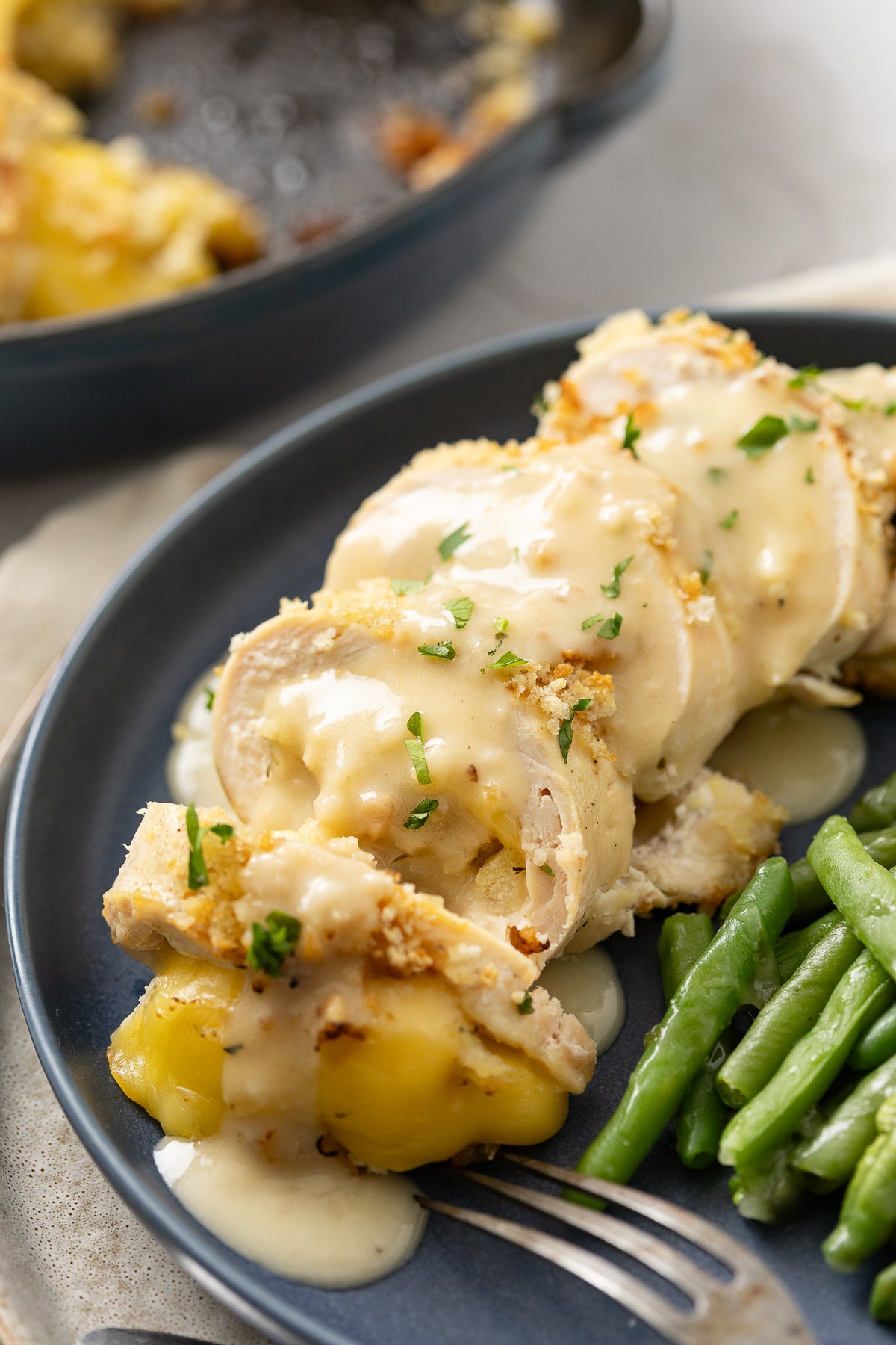 Crispy Cheesy One-Pan Stuffing Stuffed Chicken Breast Recipe With Optional Gravy (exclusive)