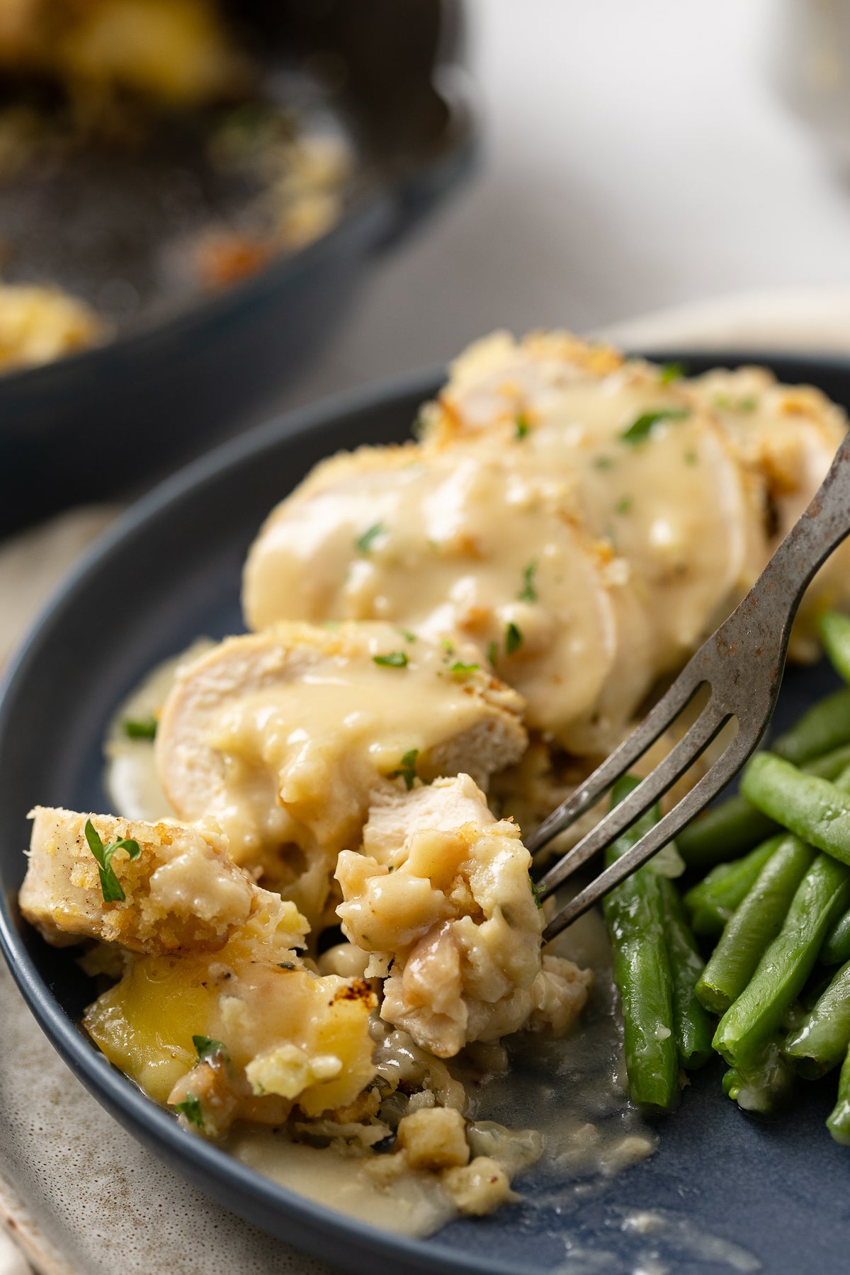 Crispy Cheesy One-Pan Stuffing Stuffed Chicken Breast Recipe With Optional Gravy (exclusive)