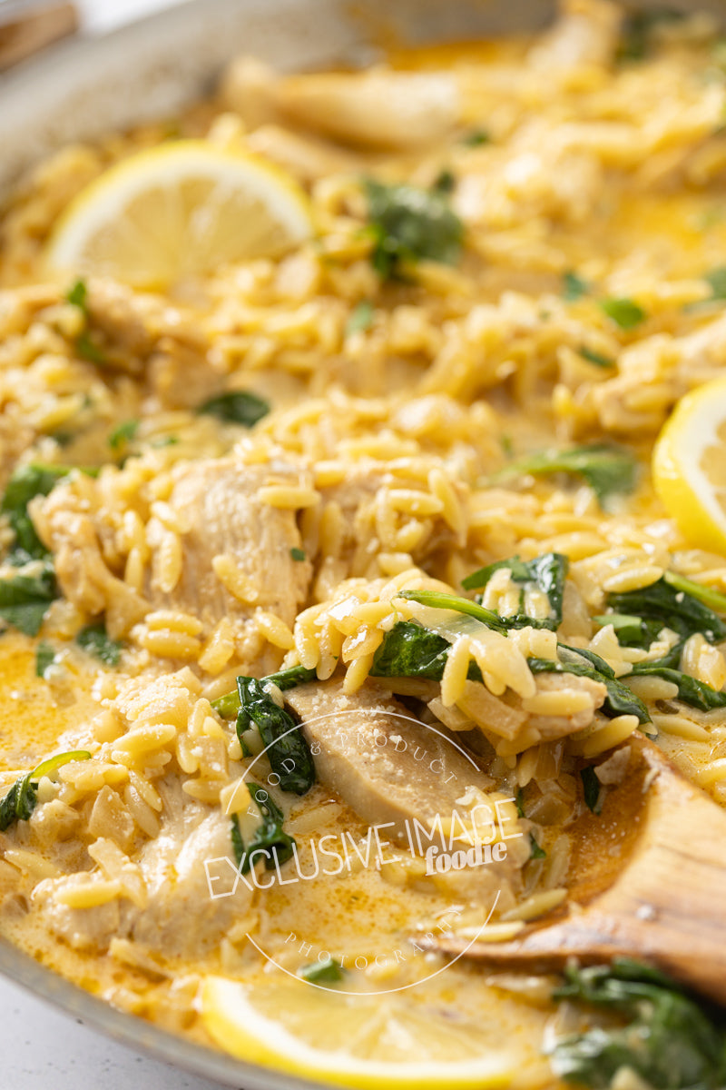 One-Pot Lemon Chicken Orzo with Spinach Recipe (exclusive)