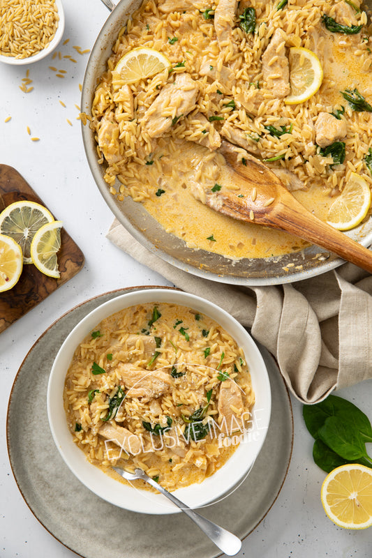 One-Pot Lemon Chicken Orzo with Spinach Recipe (exclusive)