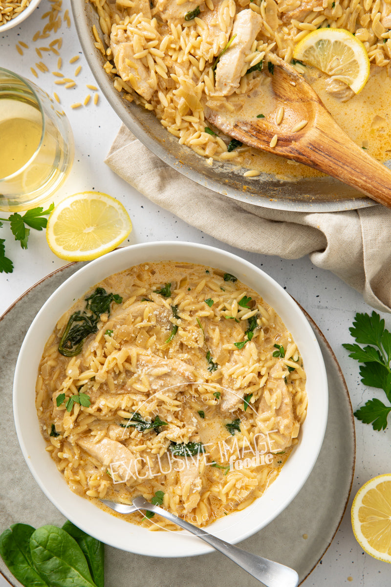 One-Pot Lemon Chicken Orzo with Spinach Recipe (exclusive)