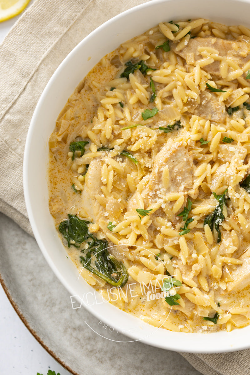 One-Pot Lemon Chicken Orzo with Spinach Recipe (exclusive)