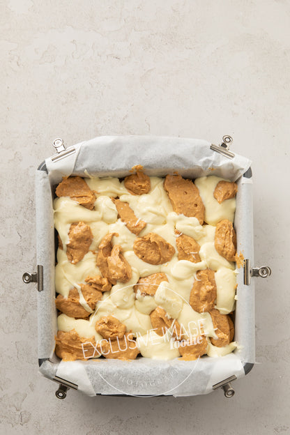 Pumpkin cheesecake bars recipe process photography food blog
