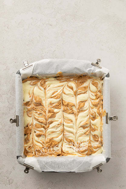 Pumpkin cheesecake bars recipe process photography food blog
