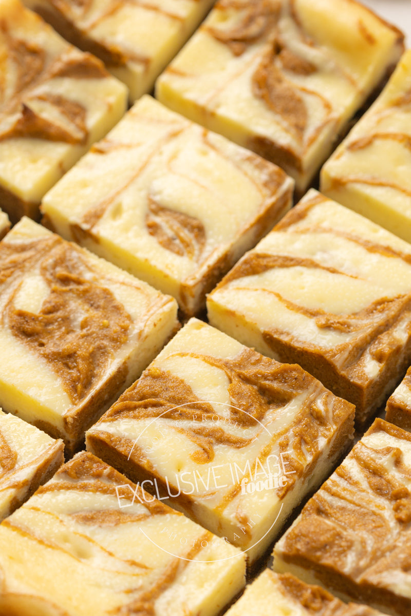 Pumpkin cheesecake bars recipe photography exclusive food blogger images
