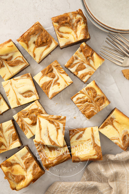 Pumpkin cheesecake bars recipe photography exclusive food blogger images
