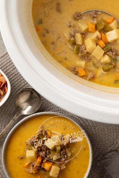 Slow Cooker Cheeseburger Soup Recipe (exclusive)